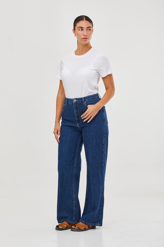 Loose Fit Denim Washed Blue