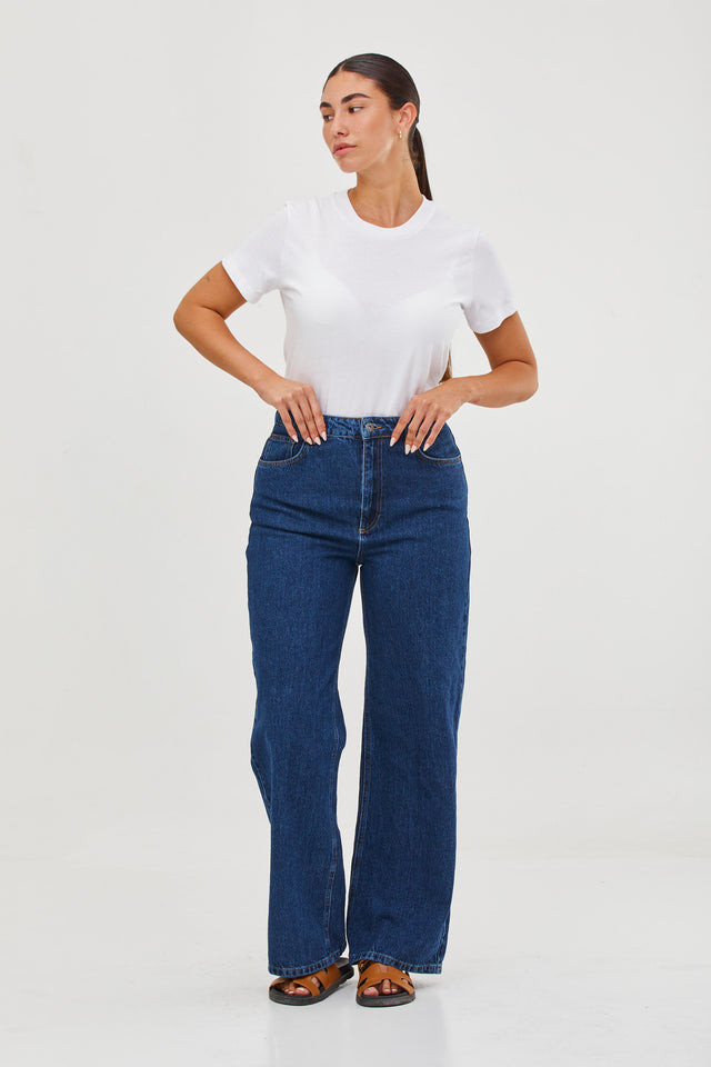 Loose Fit Denim Washed Blue