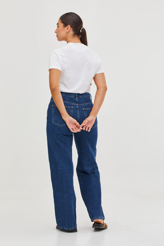 Loose Fit Denim Washed Blue