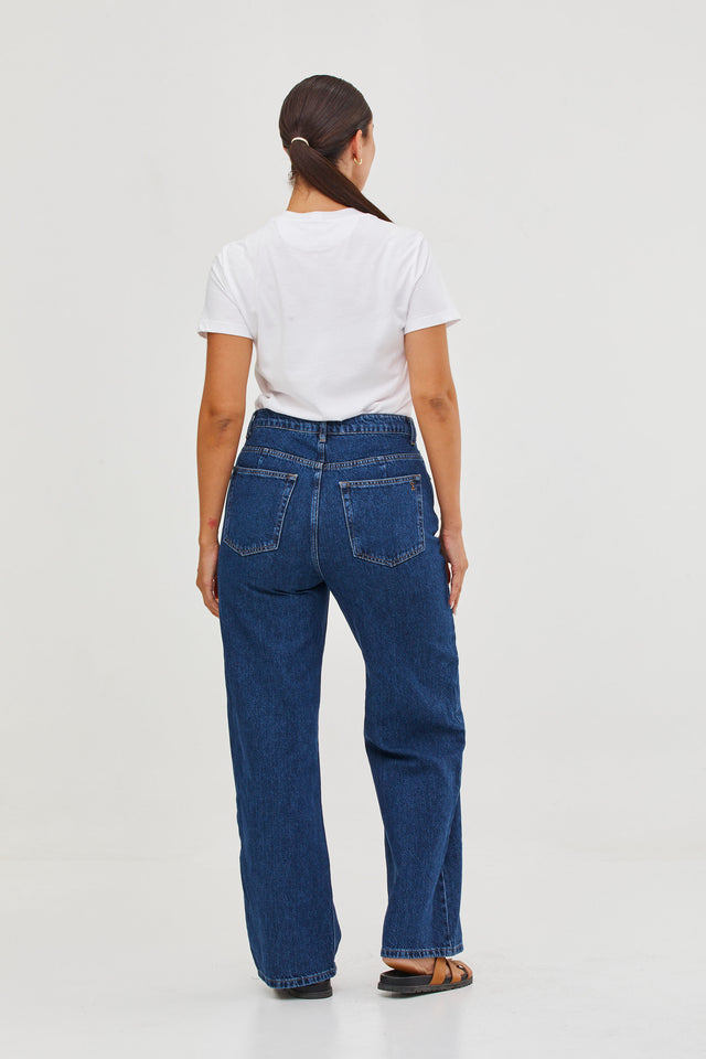 Loose Fit Denim Washed Blue