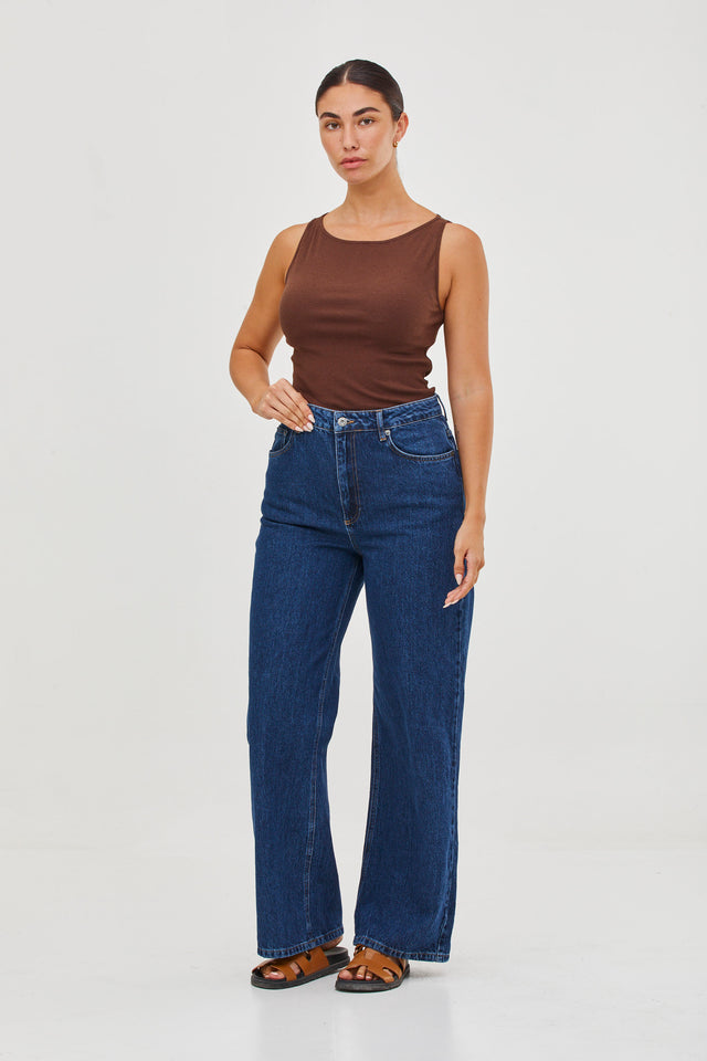 Loose Fit Denim Washed Blue