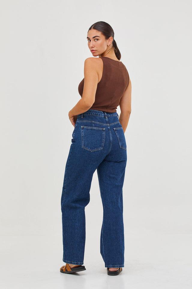 Loose Fit Denim Washed Blue