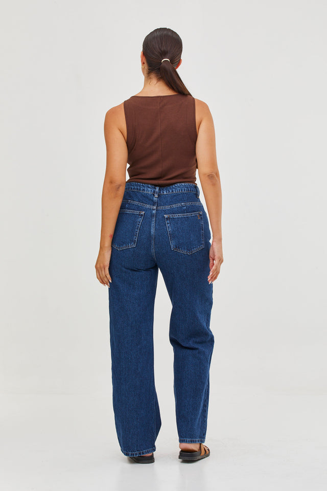 Loose Fit Denim Washed Blue