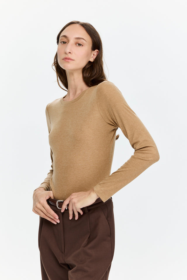 Mili Tencel Silk Top Light Brown