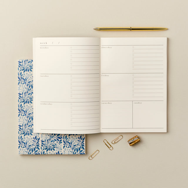 AYO Blue Flora Weekly Planner