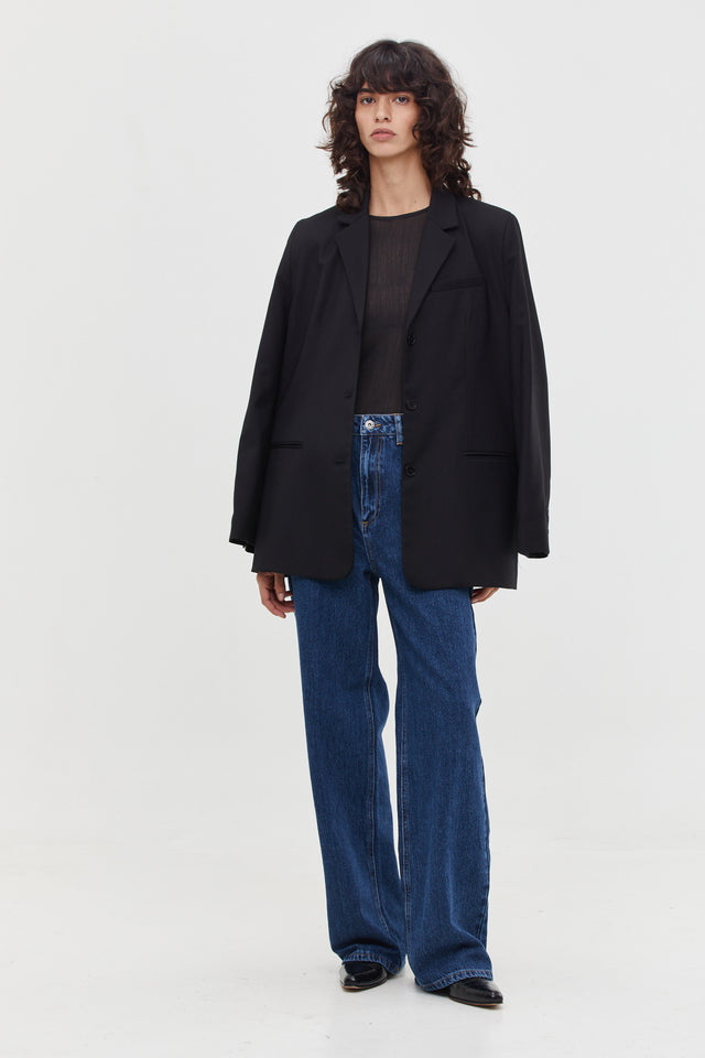 Loose Fit Denim Washed Blue