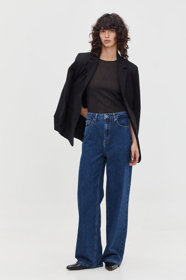 Loose Fit Denim Washed Blue