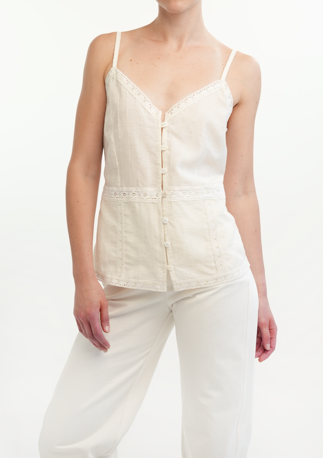 Camille Lace Top Beige