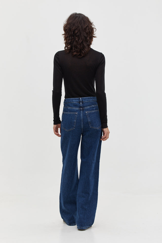 Loose Fit Denim Washed Blue