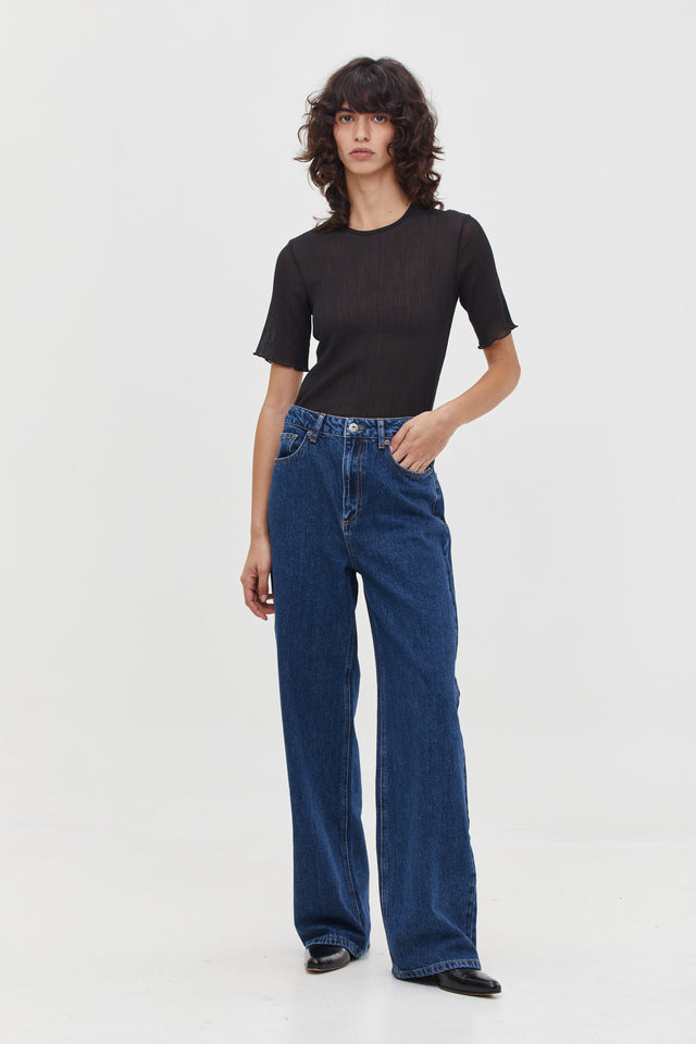 Loose Fit Denim Washed Blue