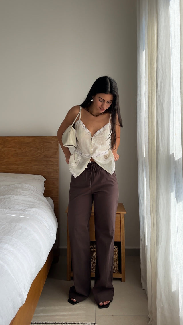 Camille Lace Top Beige