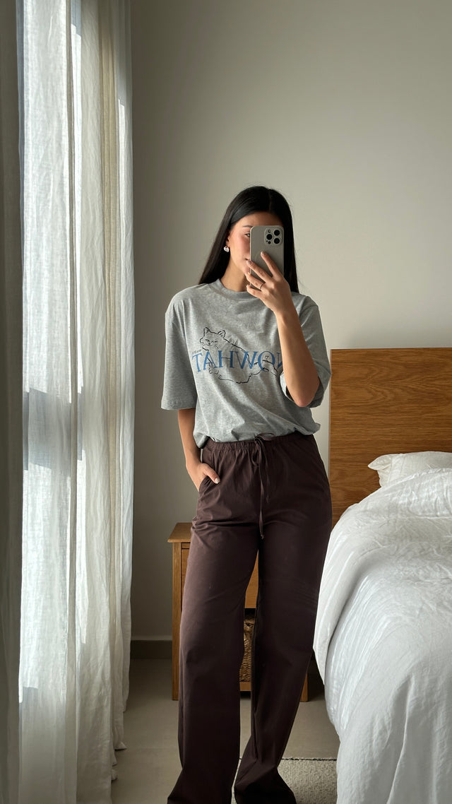 Now Cat Oversized T Melange Grey