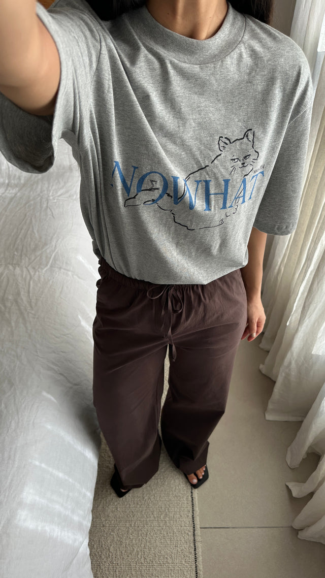 Now Cat Oversized T Melange Grey