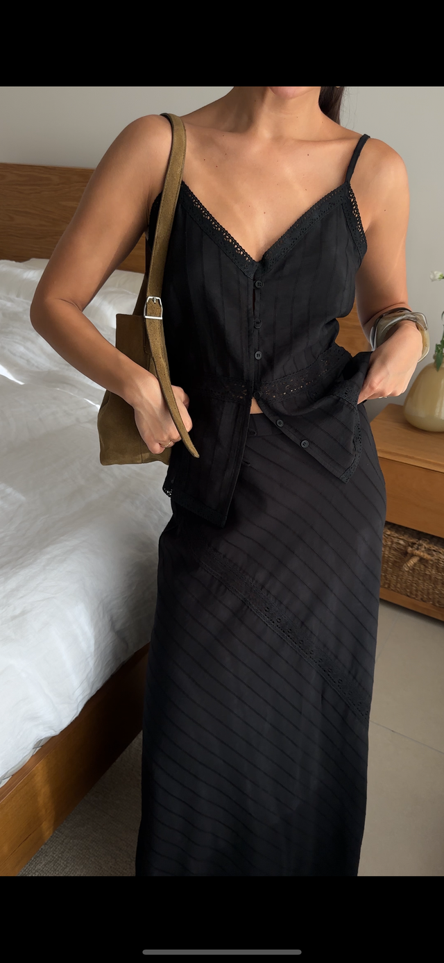 Camille Lace Skirt Black