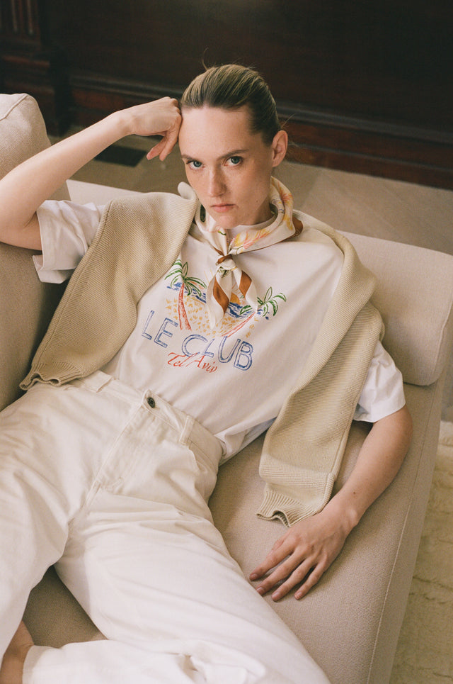 Beige Future Flourish Scarf