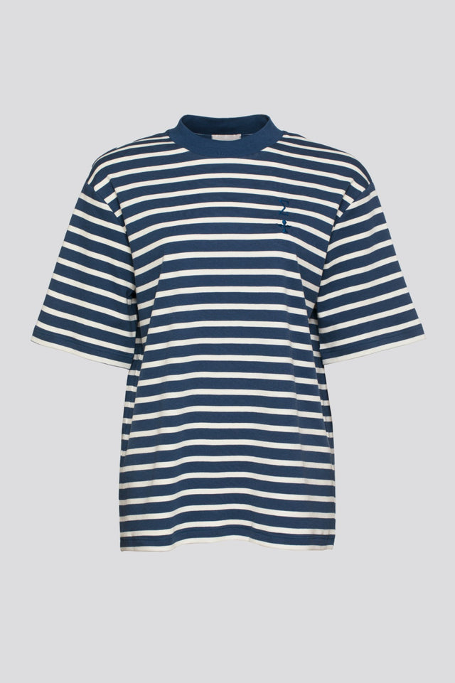 Oversized Sigma T Stripes Blue