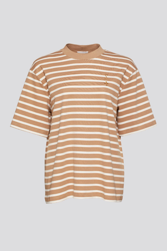 Oversized Sigma T Stripes Cappuccino