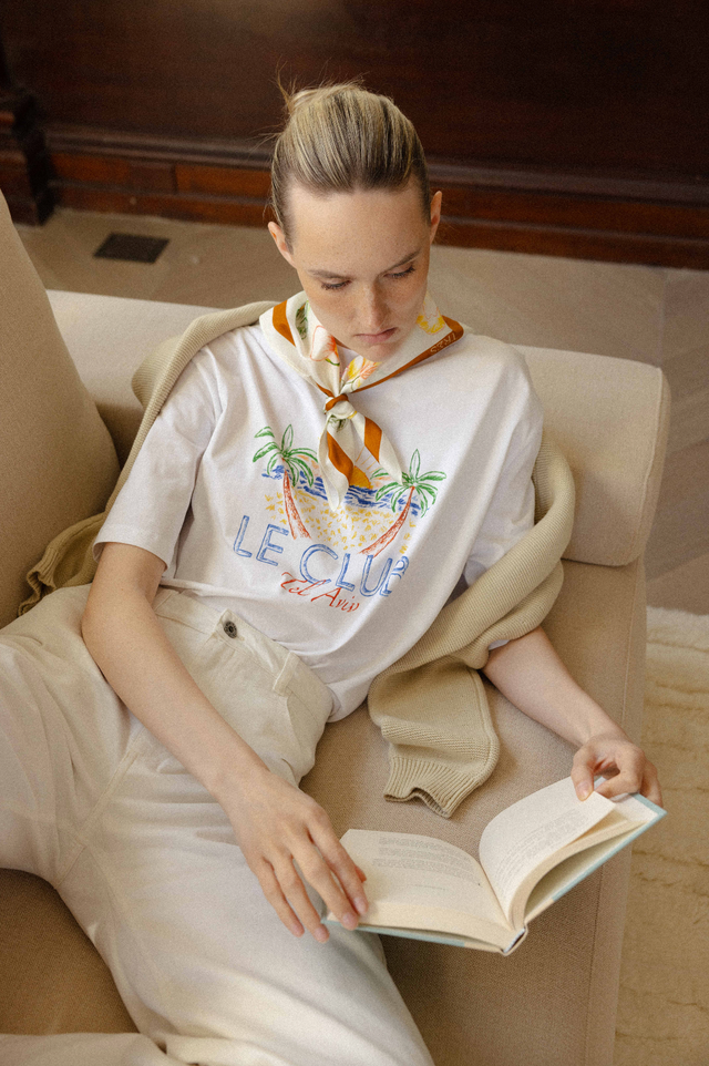 Le Club Sketch Oversized T White