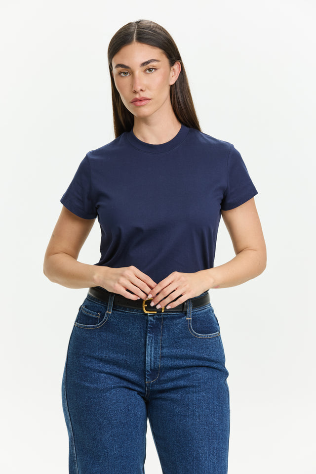 Tres fitted T Dark Blue