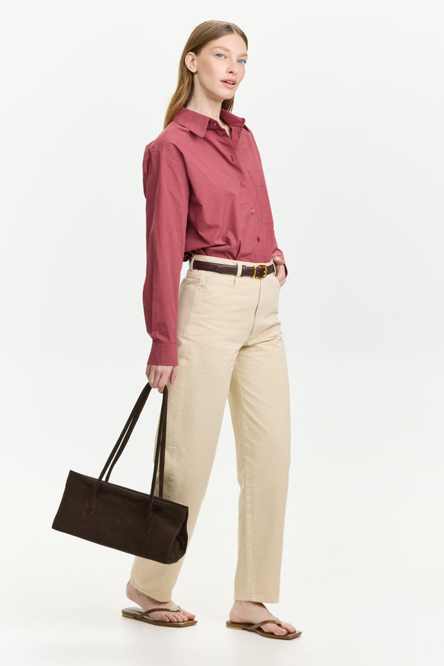 Barrel Leg Pants Beige