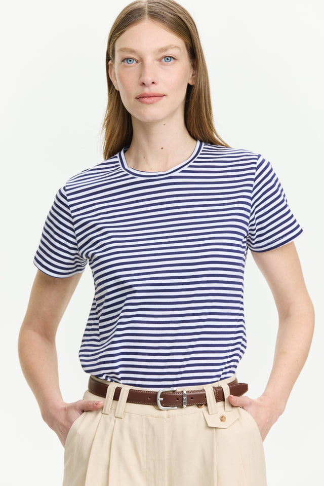 Tres fitted T Stripes Blue