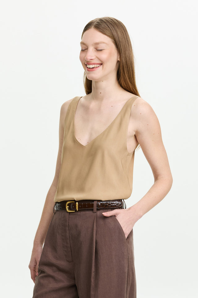 Erin Top Cupro Beige