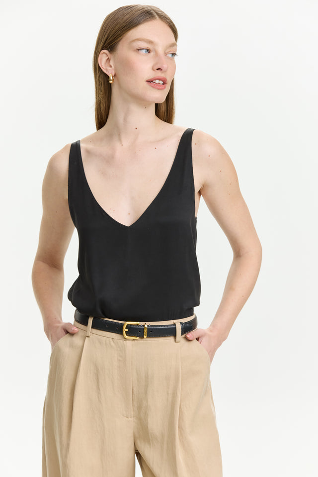 Erin Top Cupro Black