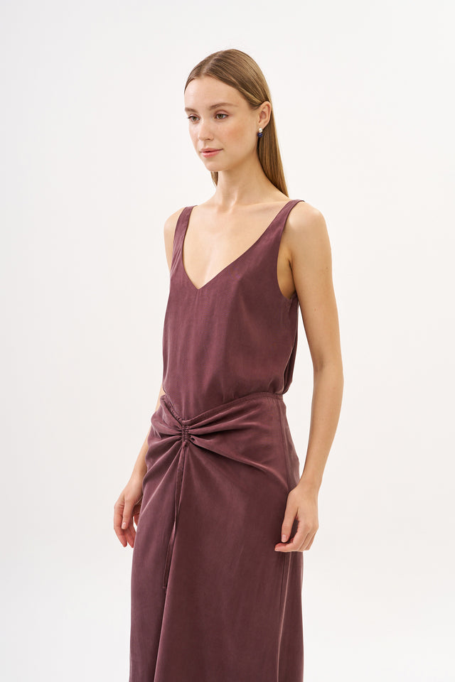 Erin Top Cupro Bordeaux