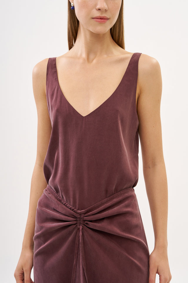 Erin Top Cupro Bordeaux