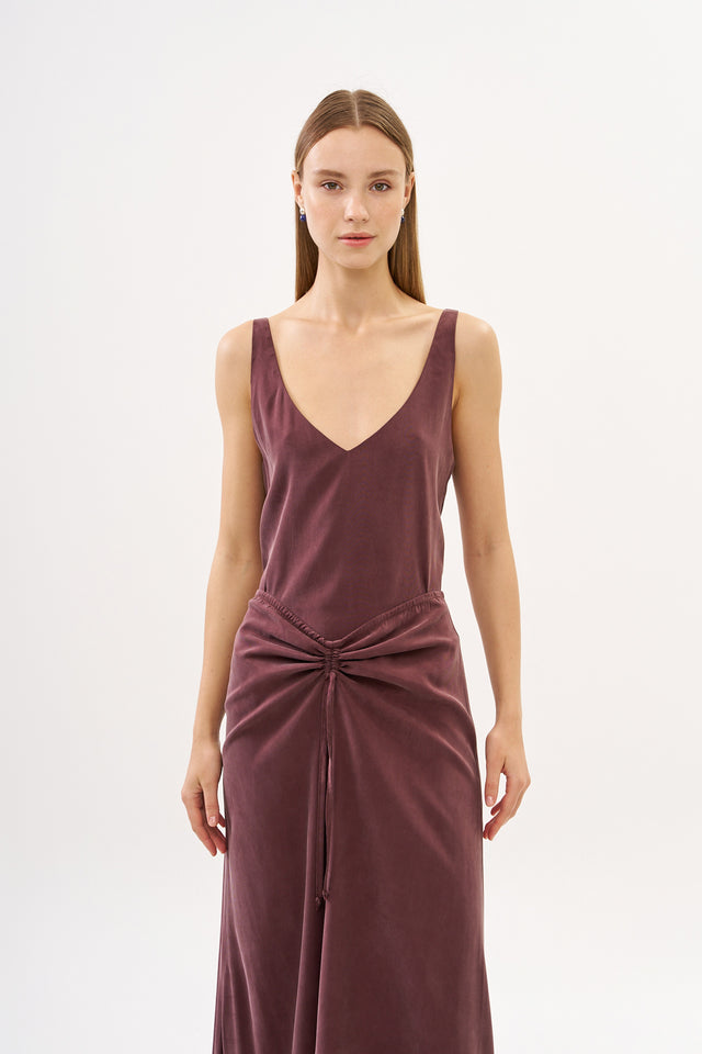 Erin Top Cupro Bordeaux