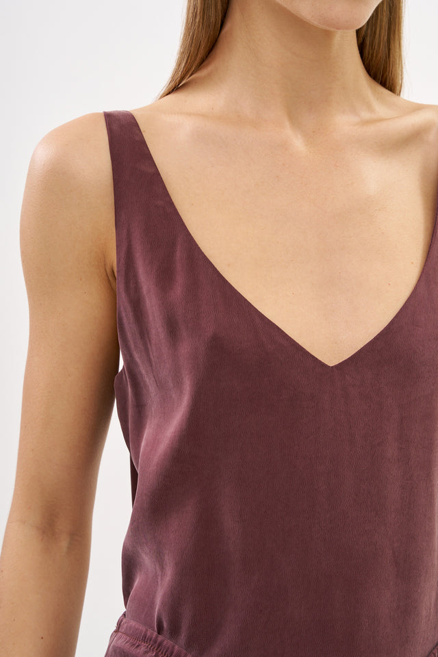 Erin Top Cupro Bordeaux