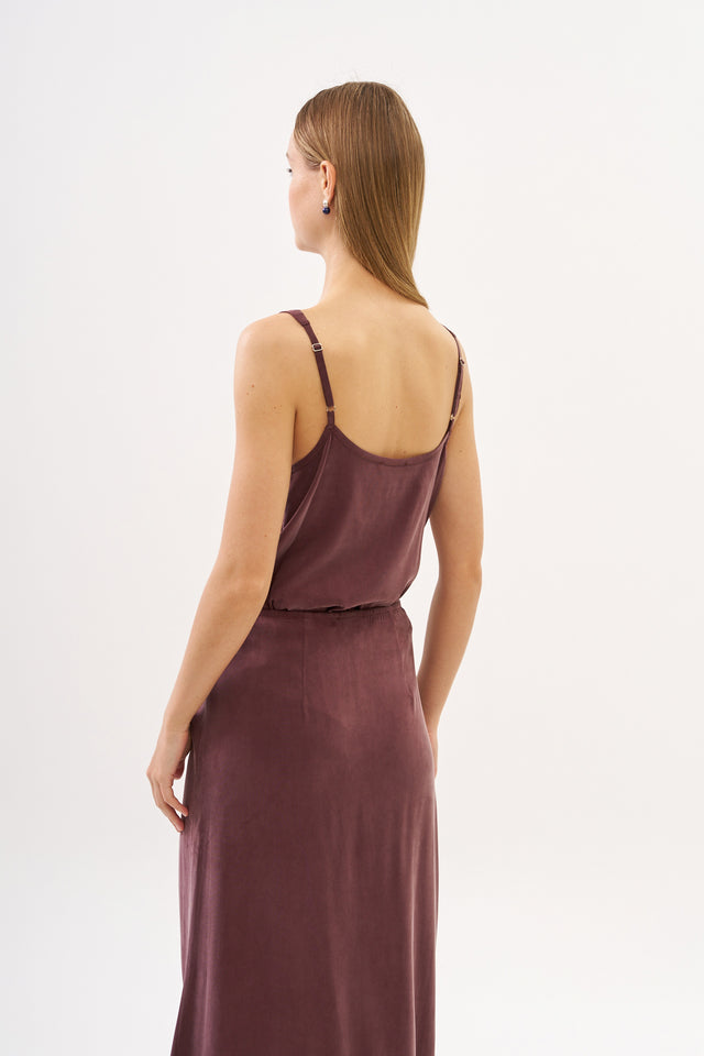 Erin Top Cupro Bordeaux