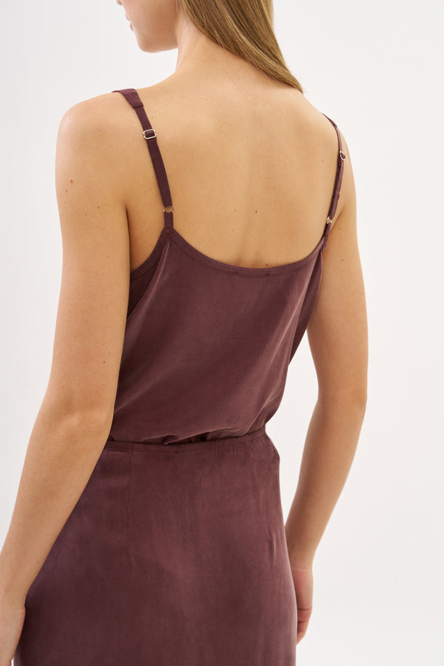 Erin Top Cupro Bordeaux