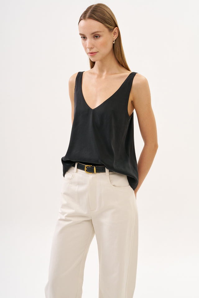 Erin Top Cupro Black