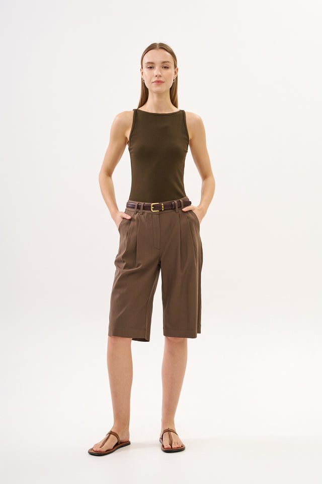 Noah Bermuda Tencel Dusty Brown