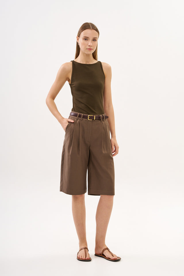 Noah Bermuda Tencel Dusty Brown