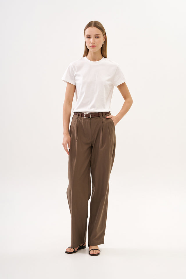 Noah Tencel Pants Dusty Brown