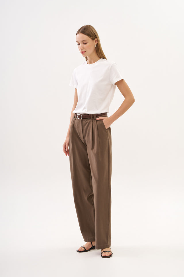 Noah Tencel Pants Dusty Brown