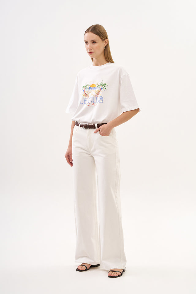 Wide Leg Denim White