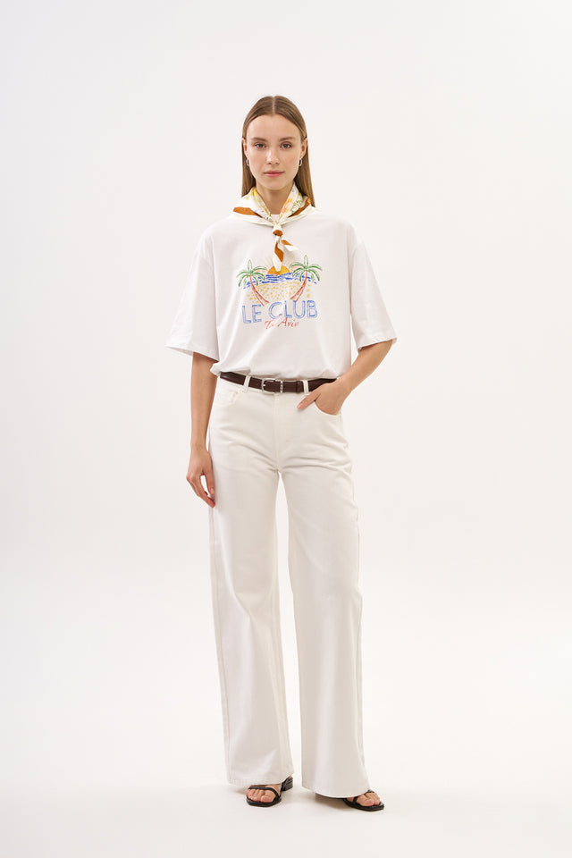 Wide Leg Denim White