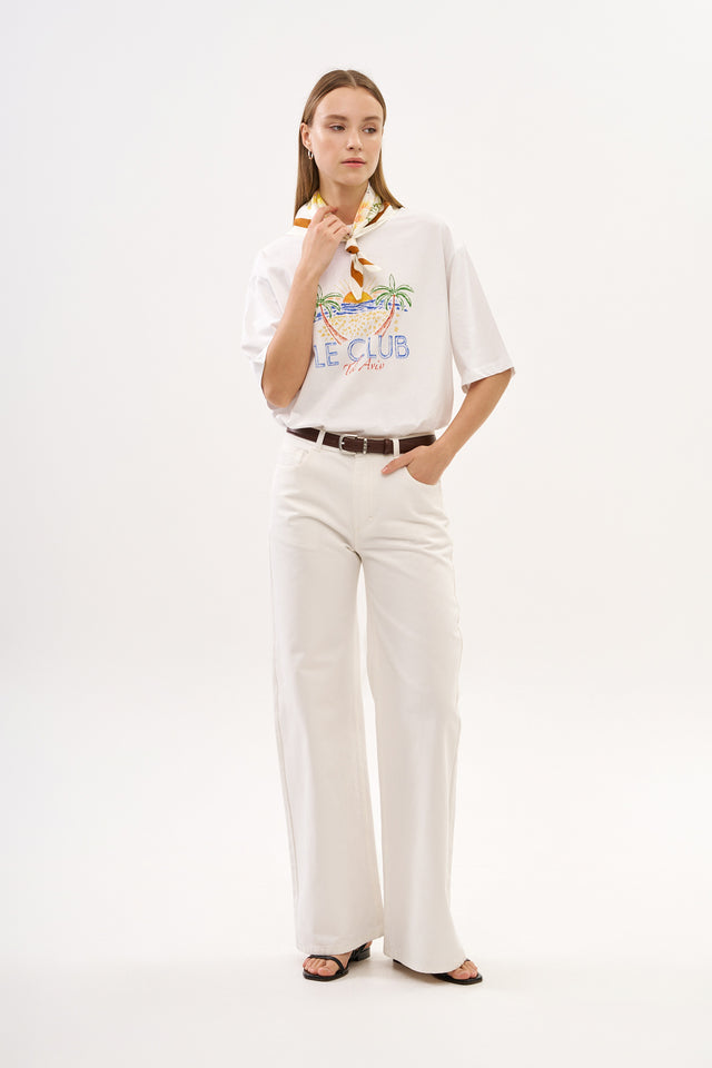 Wide Leg Denim White