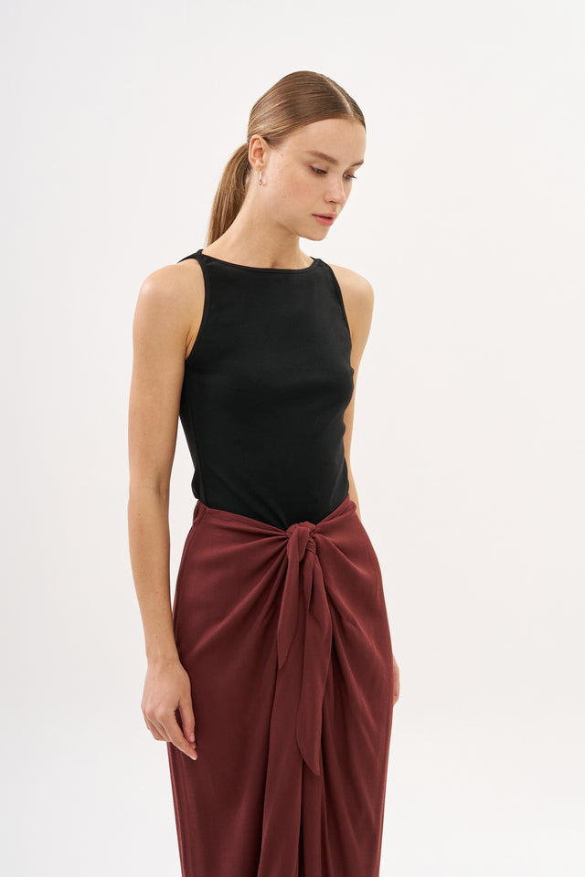 Vera Rib Tank Top Black