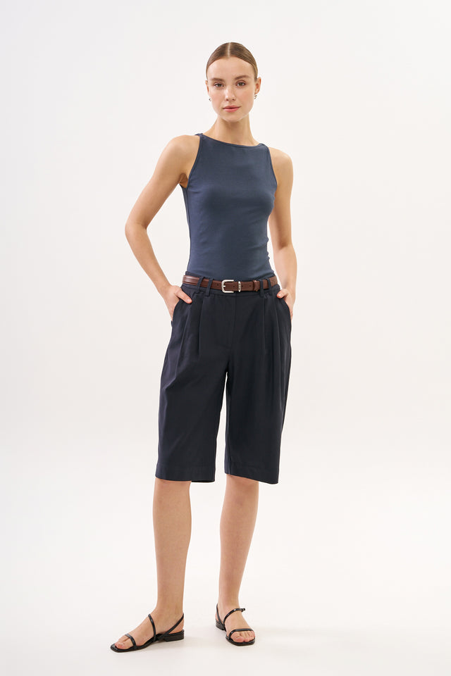 Noah Bermuda Tencel Dark Blue