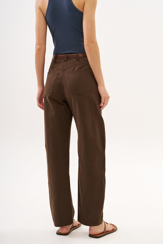 Barrel Leg Pants Brown