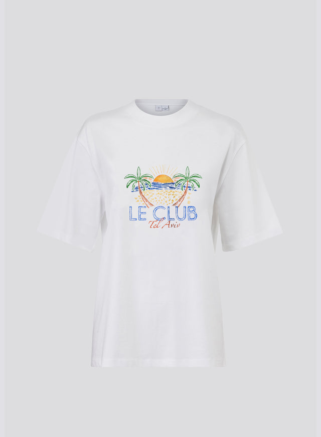 Le Club Sketch Oversized T White