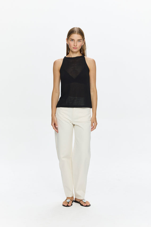 Barrel Leg Pants White