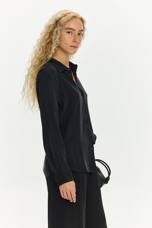 Cupro Blouse Black