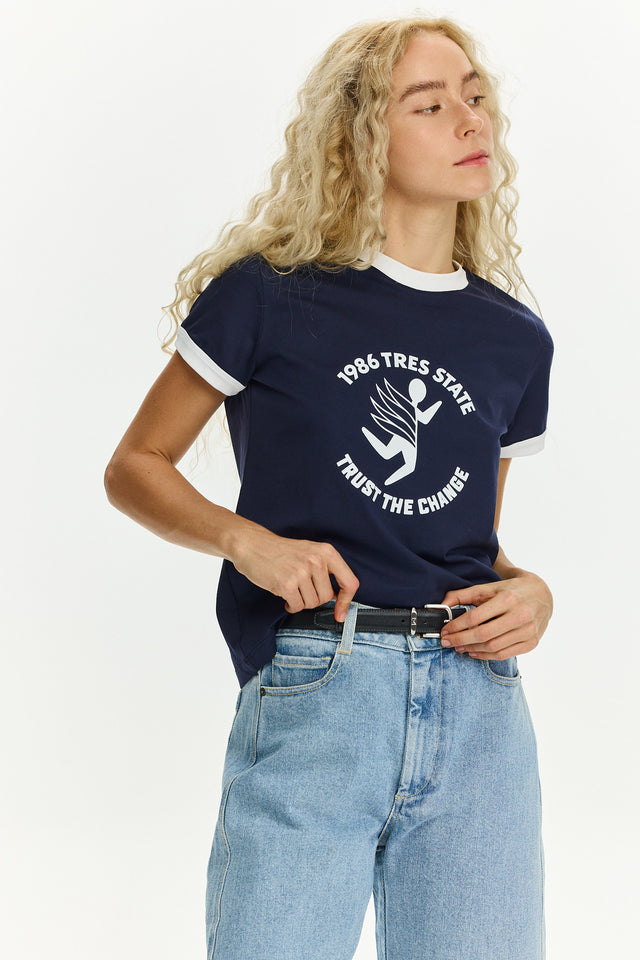 Trust The Change Fitted T Navy