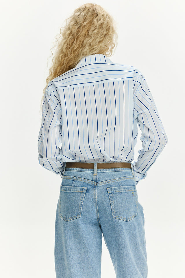 Sam Blouse Light Blue Stripes