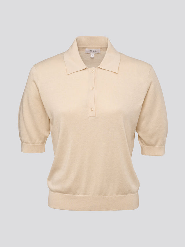 Short Sleeve Polo Cream